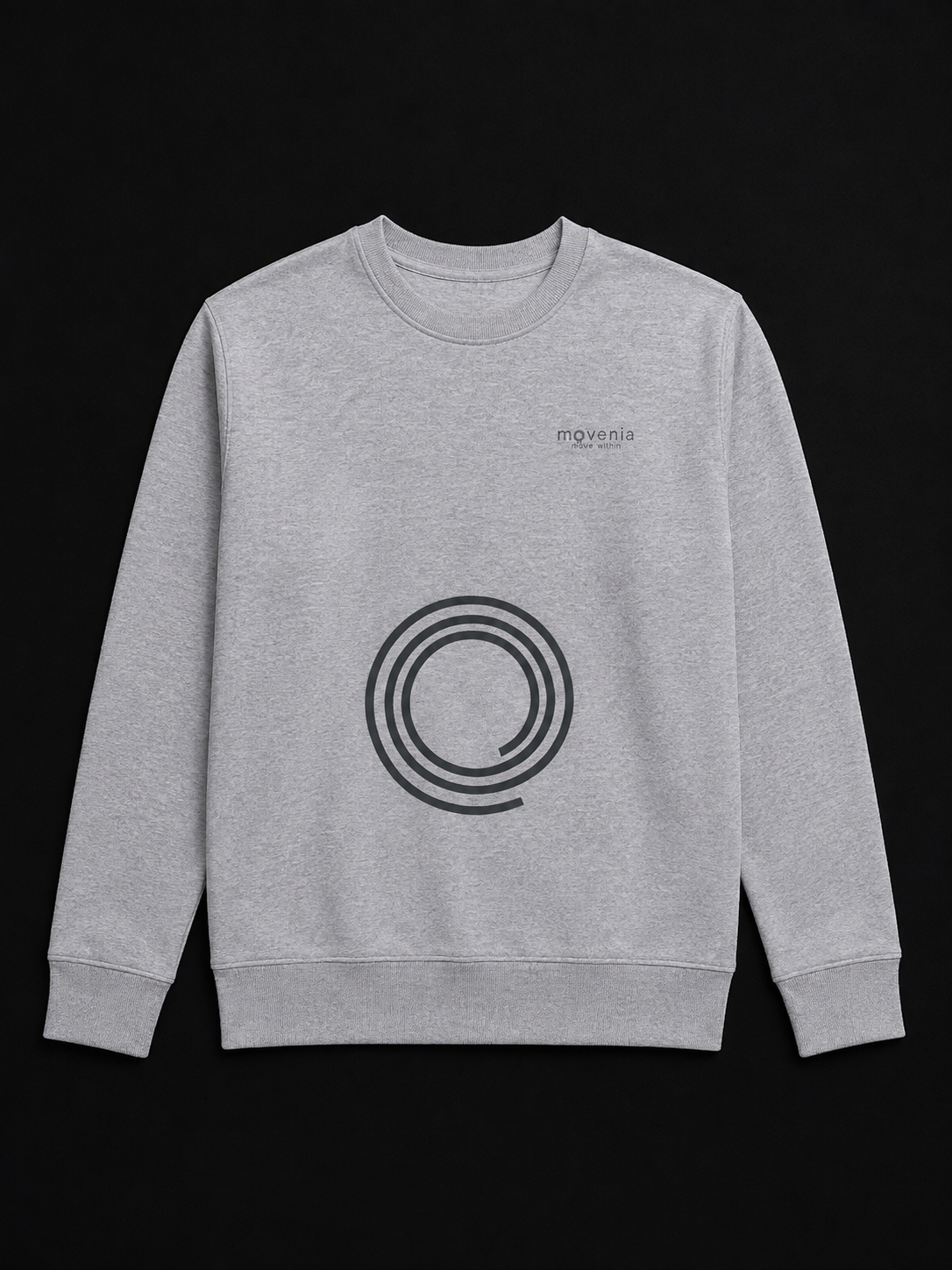 Sweat gris clair Movenia, spirale imprimée au centre du vêtement Image