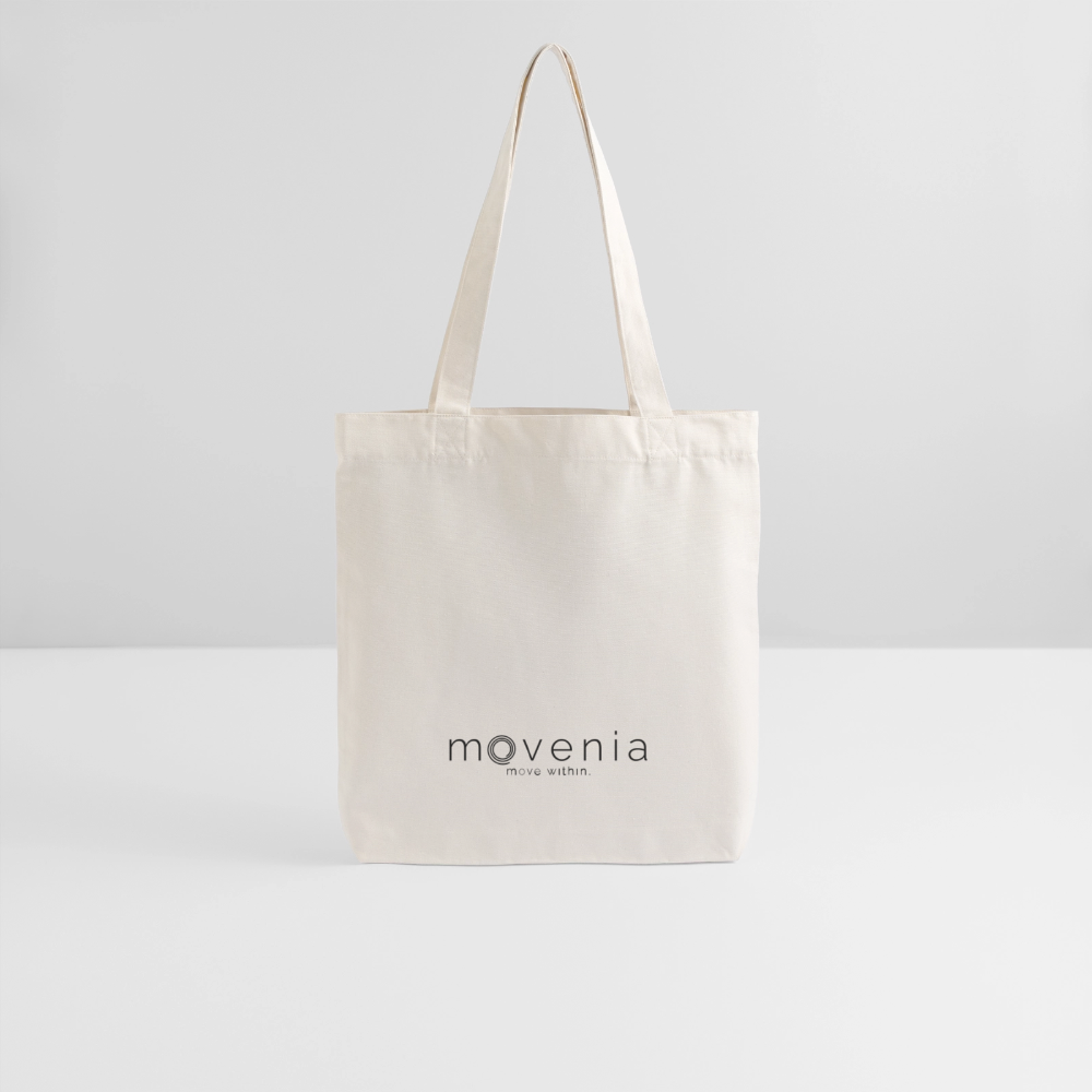 Tote bag épais recyclé - logo movenia - street to studio, lifestyle, Pilates, yoga, danse - move within - blanc cassé