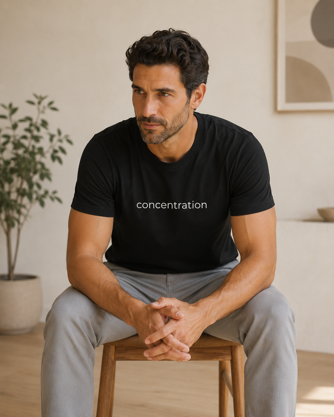 Pierre — Men's black Concentration T-shirt