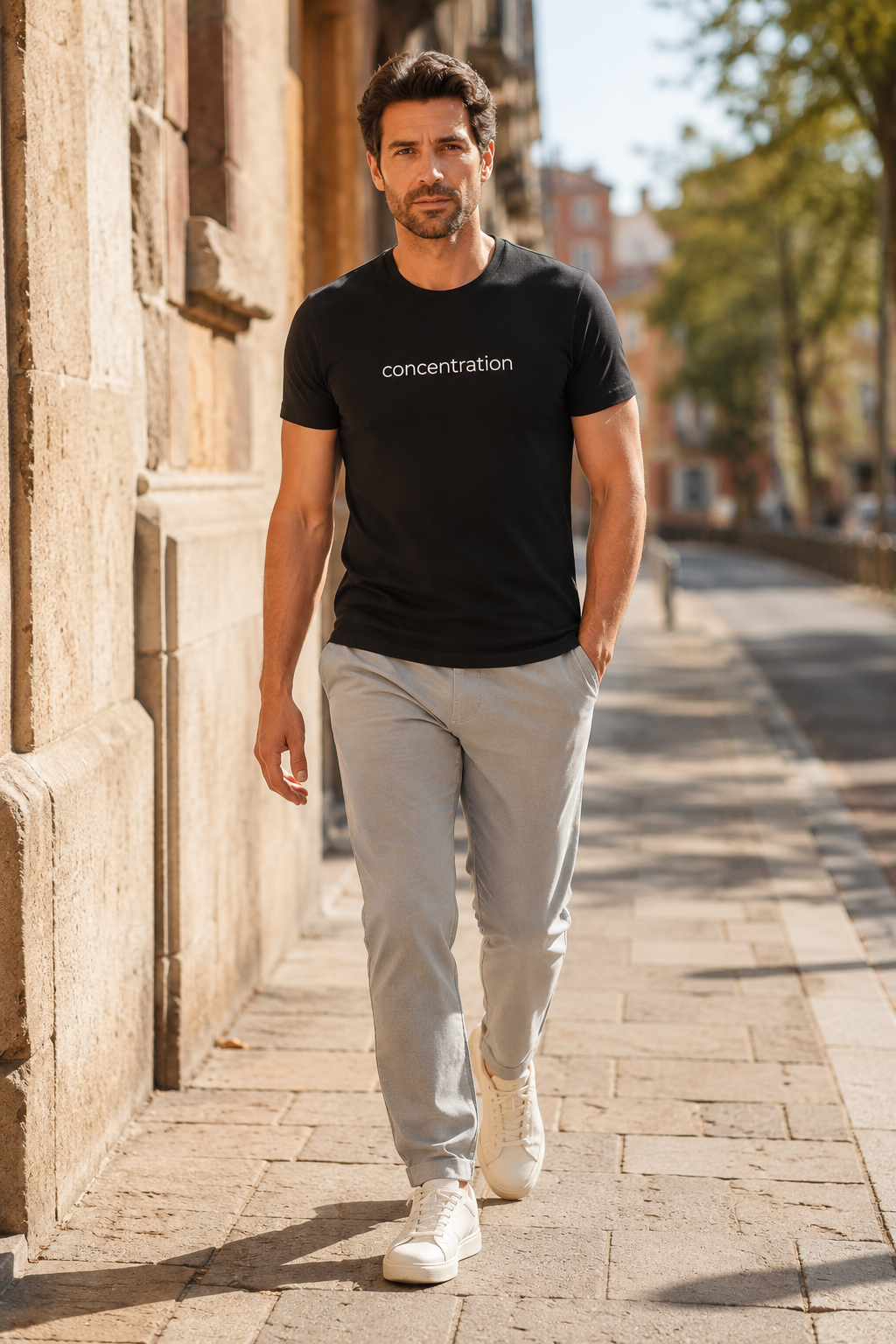 Pierre — Men's black Concentration T-shirt
