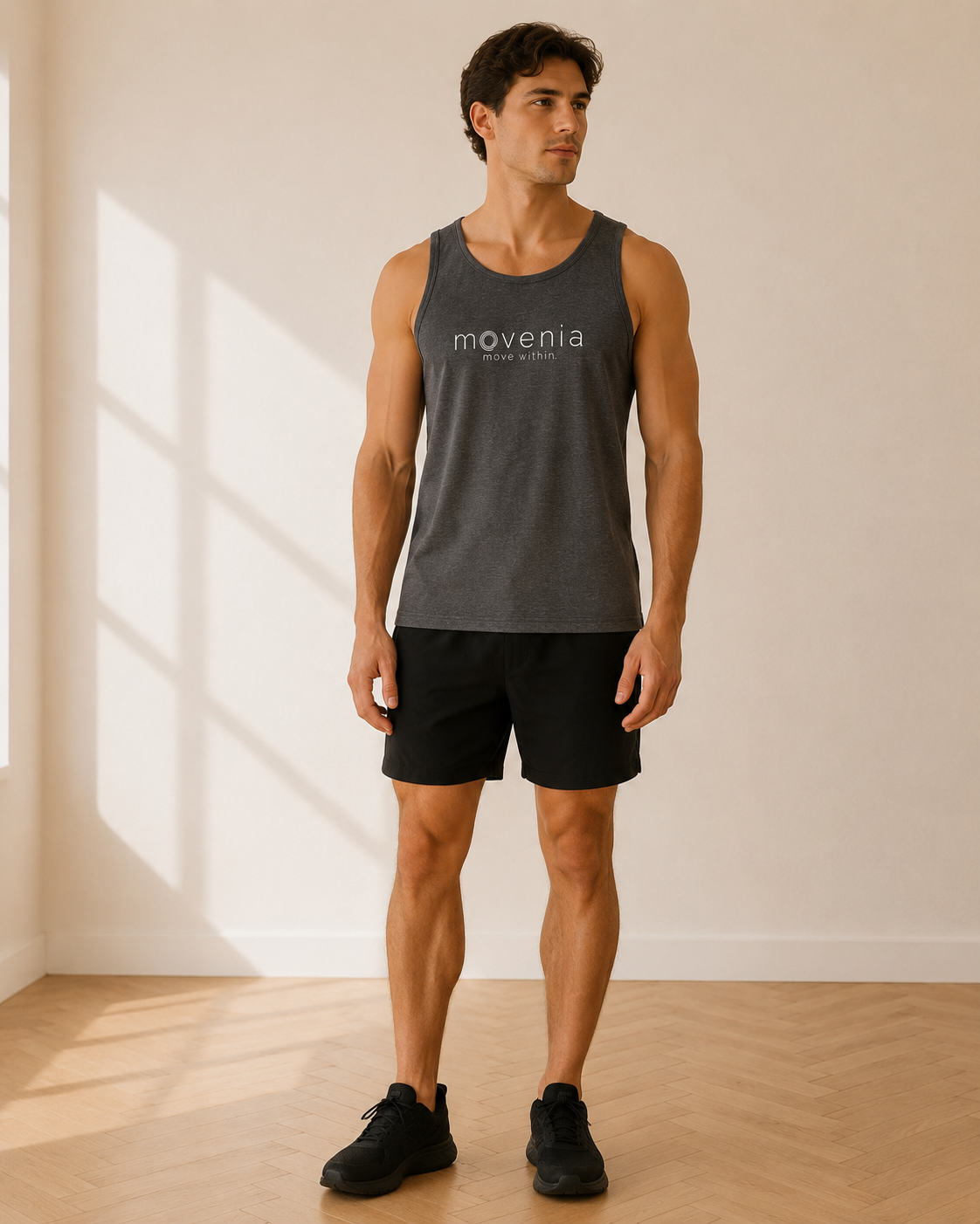 Forge - Débardeur homme coton biologique premium - logo Movenia - move within.
