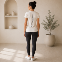 T-shirt femme Maya Axe en coton biologique Movenia, coloris blanc, vue de dos