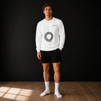 Sweat unisexe Origine en coton biologique Movenia, coloris blanc, vue produit