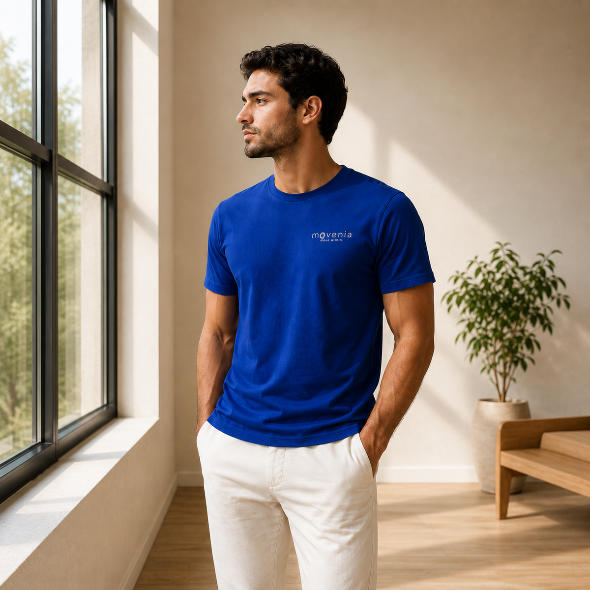 T-shirt homme Pierre bleu roi Capsule Été Movenia, coloris bleu, vue produit