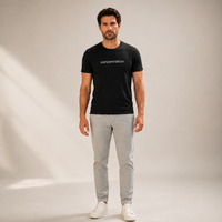 T-shirt homme Pierre Concentration en coton biologique Movenia, coloris noir, vue produit