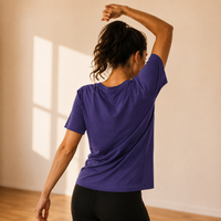 T-shirt femme Serena en coton biologique Movenia, coloris crépuscule, vue de dos