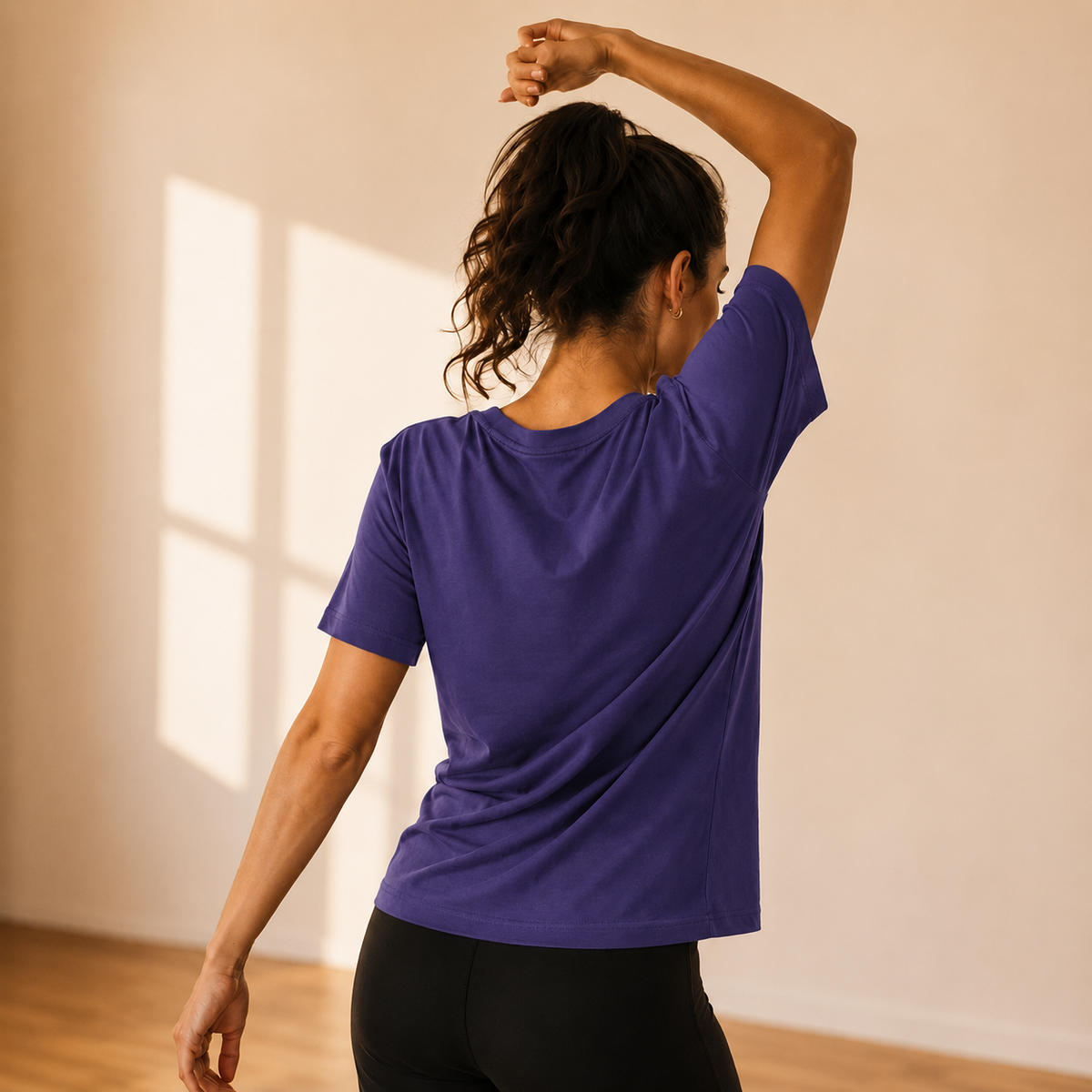 T-shirt femme Serena en coton biologique Movenia, coloris crépuscule, vue de dos