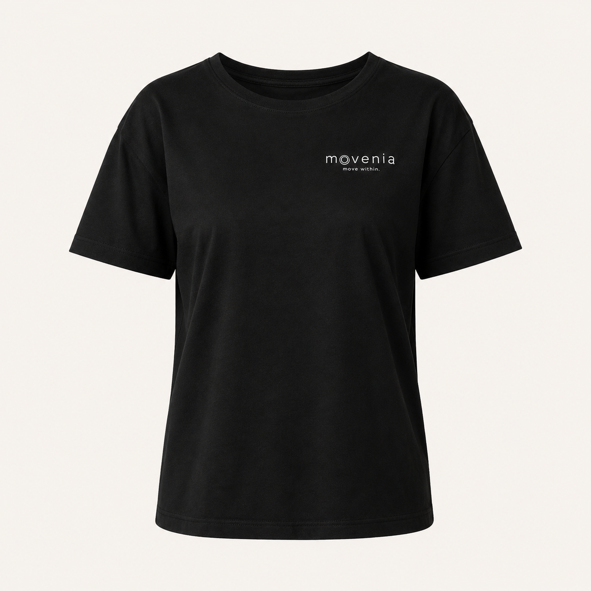 Serena - T-shirt femme semi ajusté coton biologique - logo Movenia - move within.