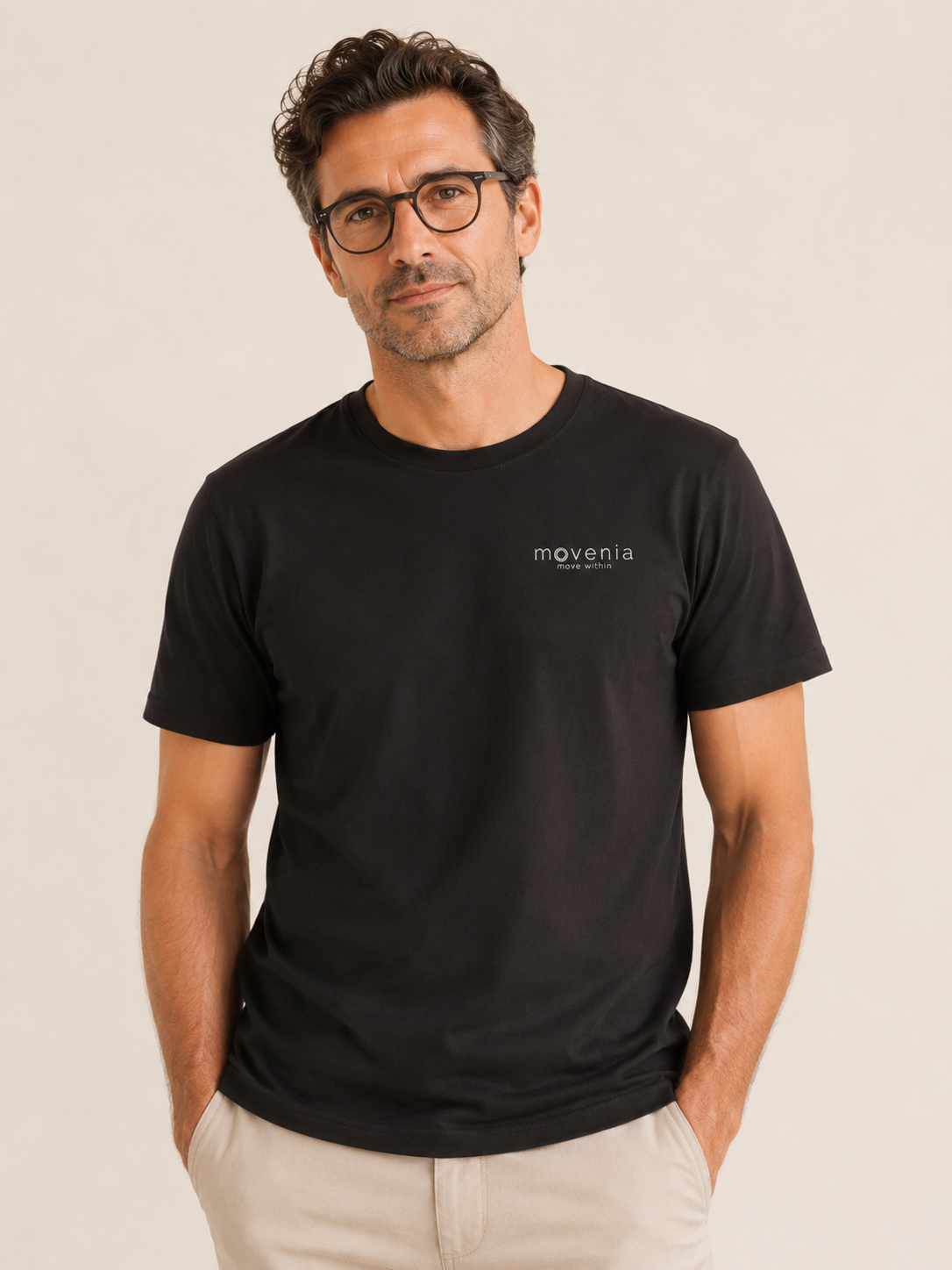 Pierre — Tailliertes Herren-T-Shirt in Schwarz oder Blau
