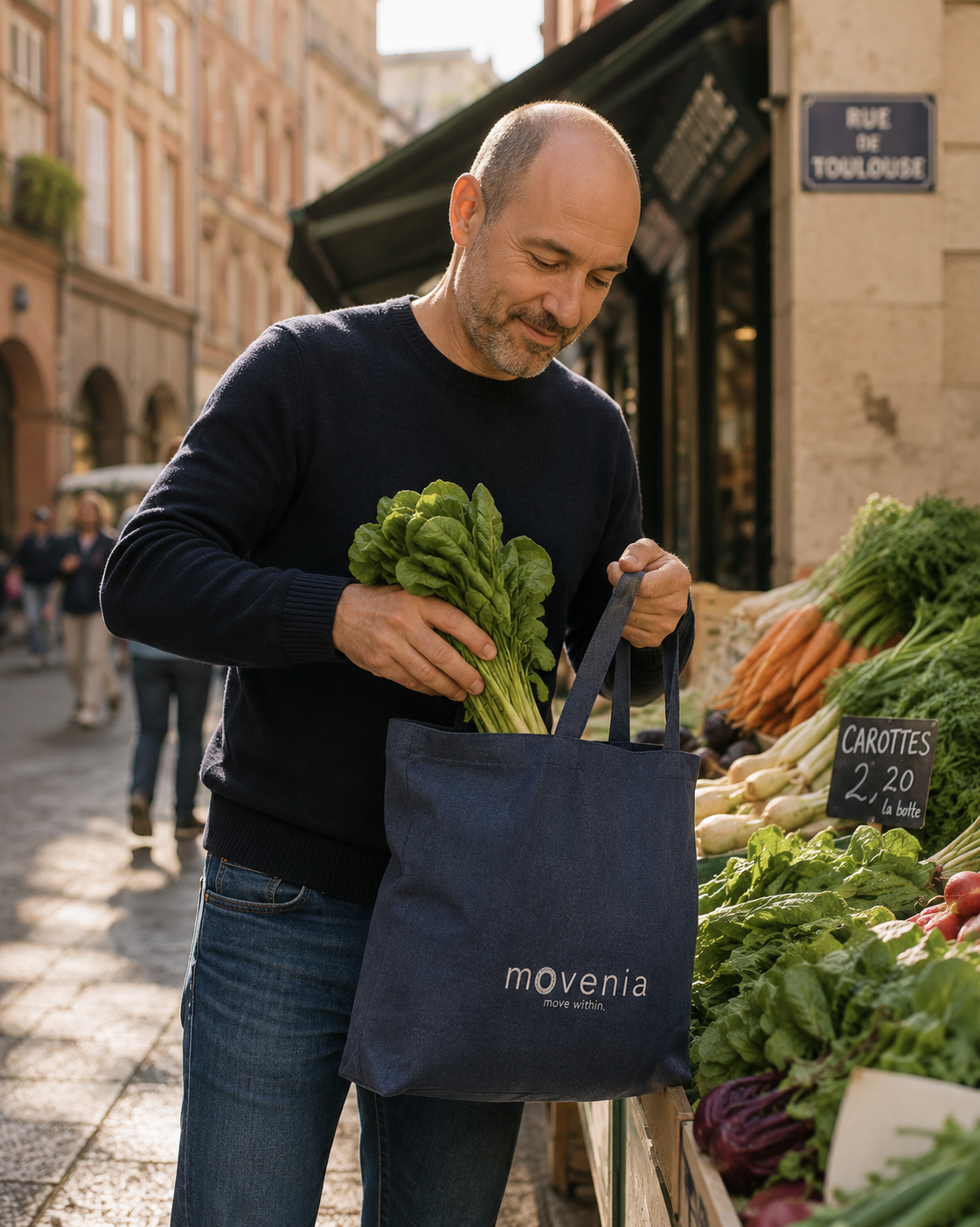 Tote bag épais - coton recyclé - logo Movenia - move within.