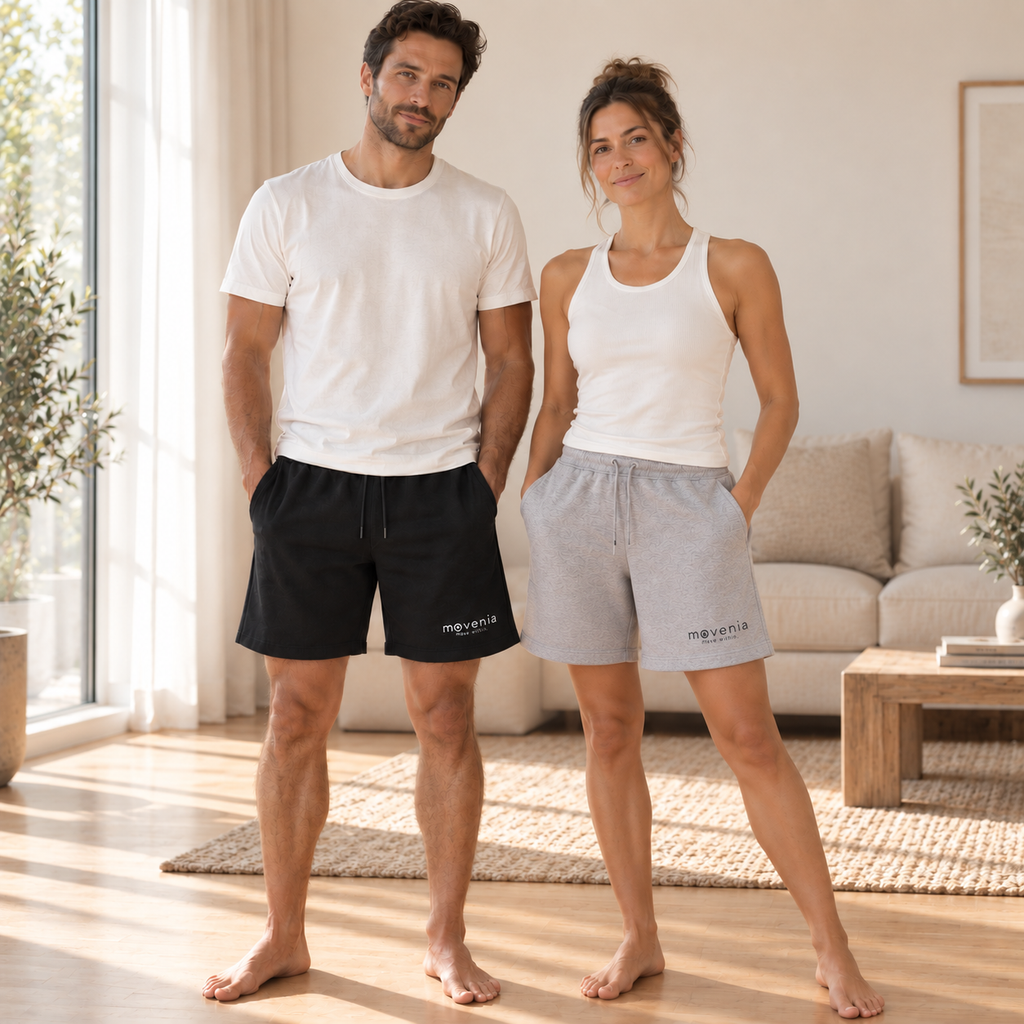 short Trainer bleu marine en coton biologique - duo homme femme