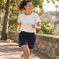 short Trainer bleu marine en coton biologique - course - running
