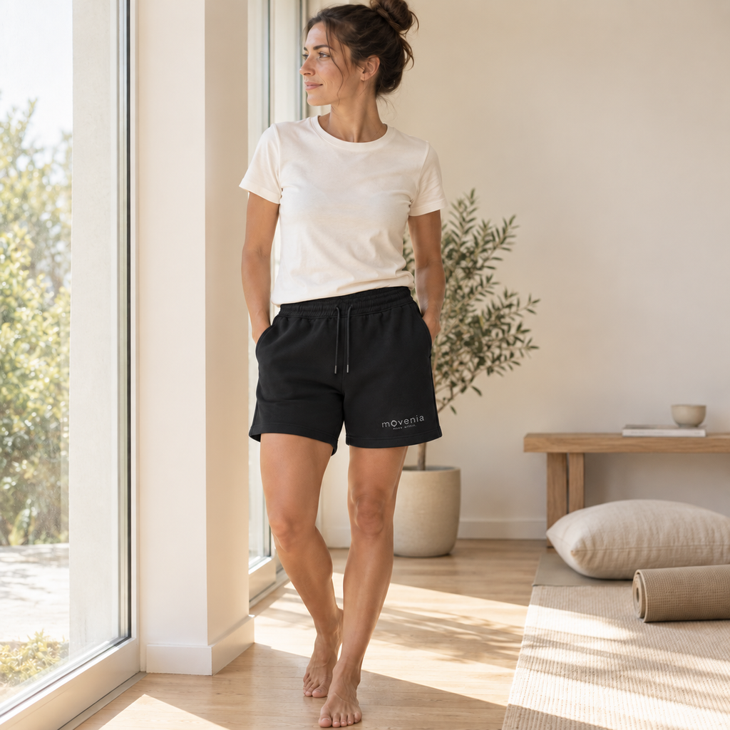 short Trainer noir en coton biologique - debout intérieur