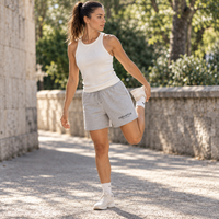 short Trainer gris en coton biologique - étirement - stretch