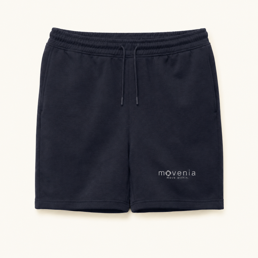 short Trainer bleu marine en coton biologique - présentation produit