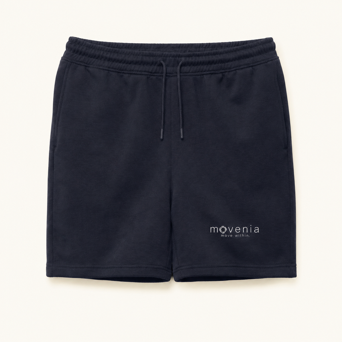 short Trainer bleu marine en coton biologique - présentation produit