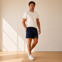short Trainer bleu marine en coton biologique - porté homme